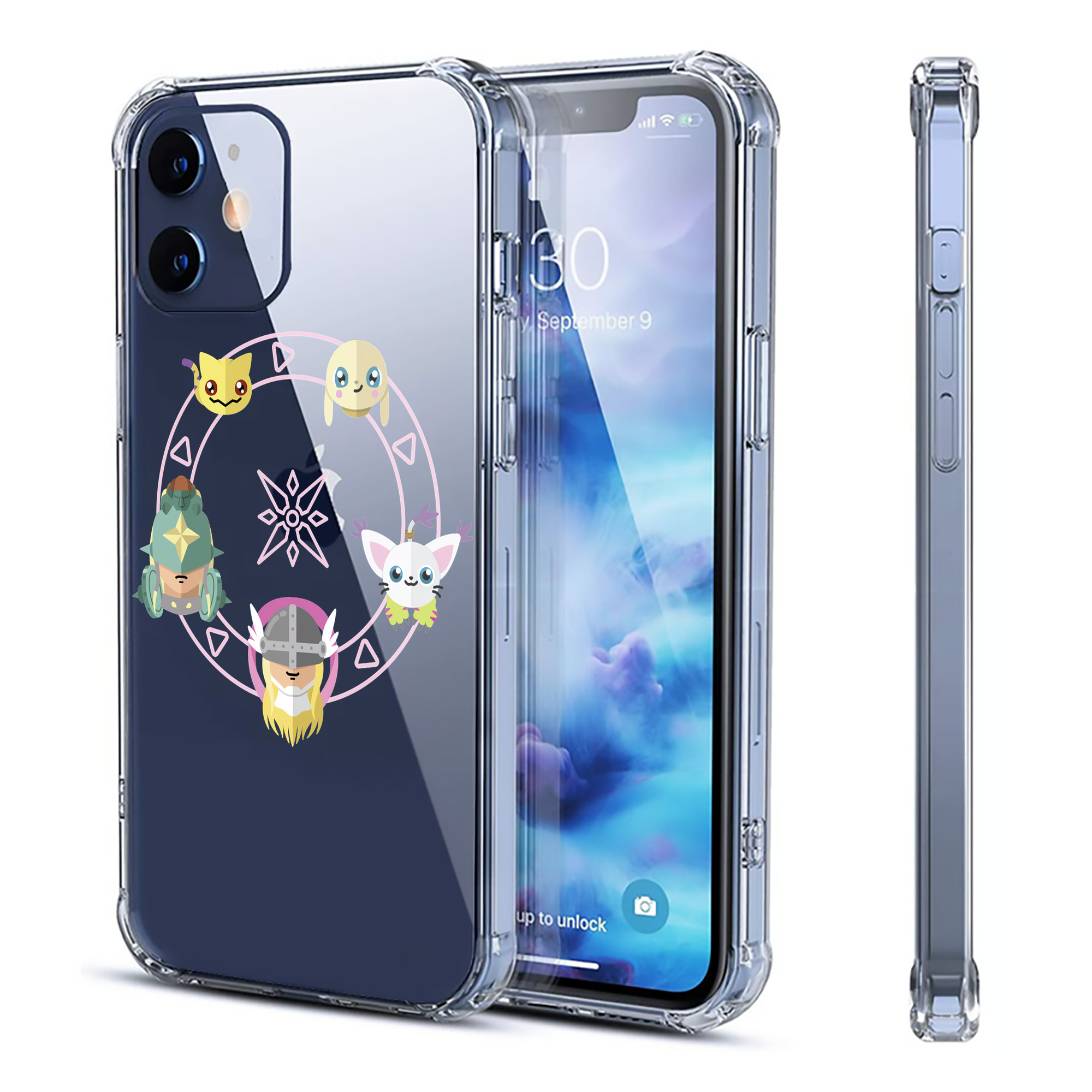 （画像用） Digimon デジタルモンスター/デジモン 【iPhone 12シリーズ対応】透明スマホケース（クリアソフトケース）